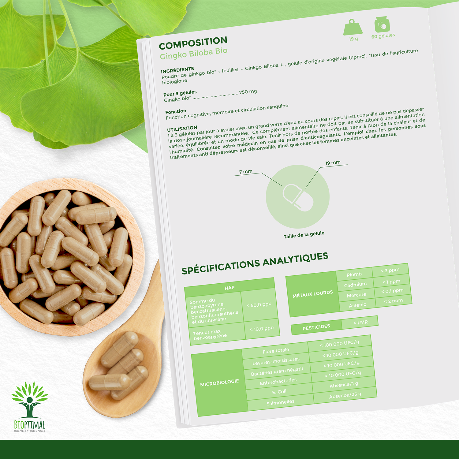 Bioptimal - Wholesale Oral Supplement/Vitamin - Organic Ginkgo Biloba - Dietary supplement - in capsules5