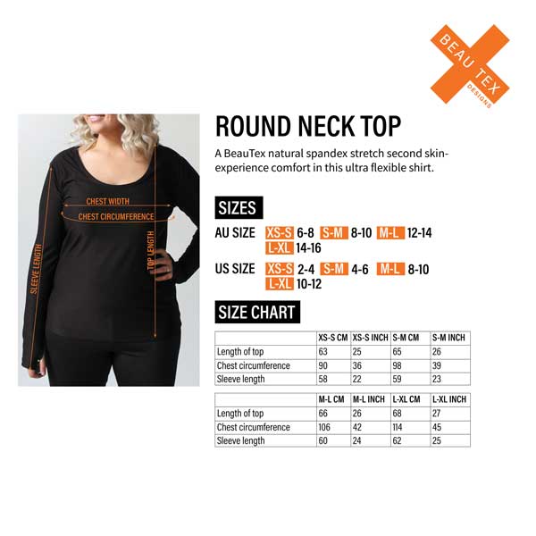 Haut à manches longues et col rond résistant à l'eau de javel pour la vente par BeauTex Designs