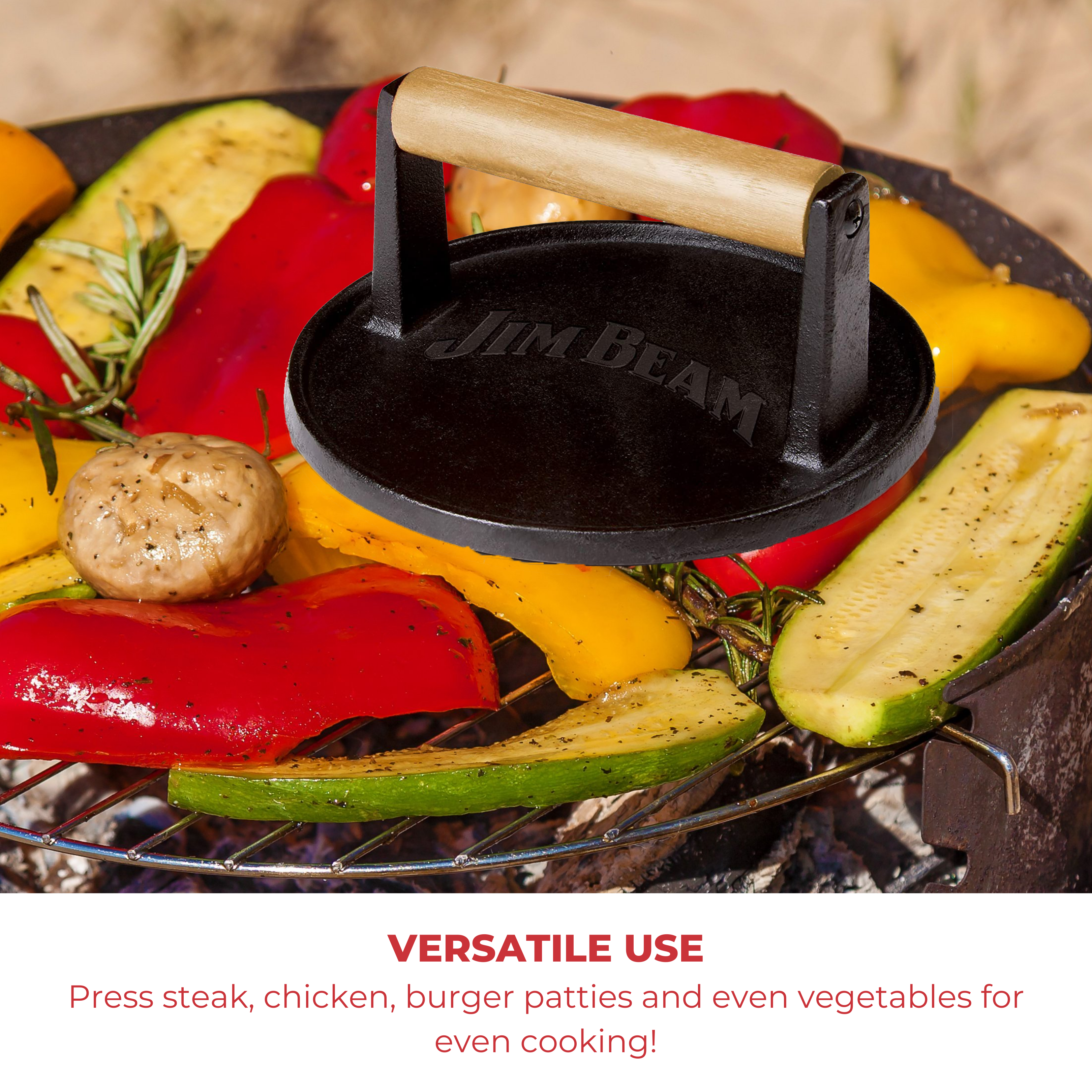 Style Asia - Wholesale Kitchen Tool/Gadget - Jim Beam 7" Cast Iron Burger Press.11