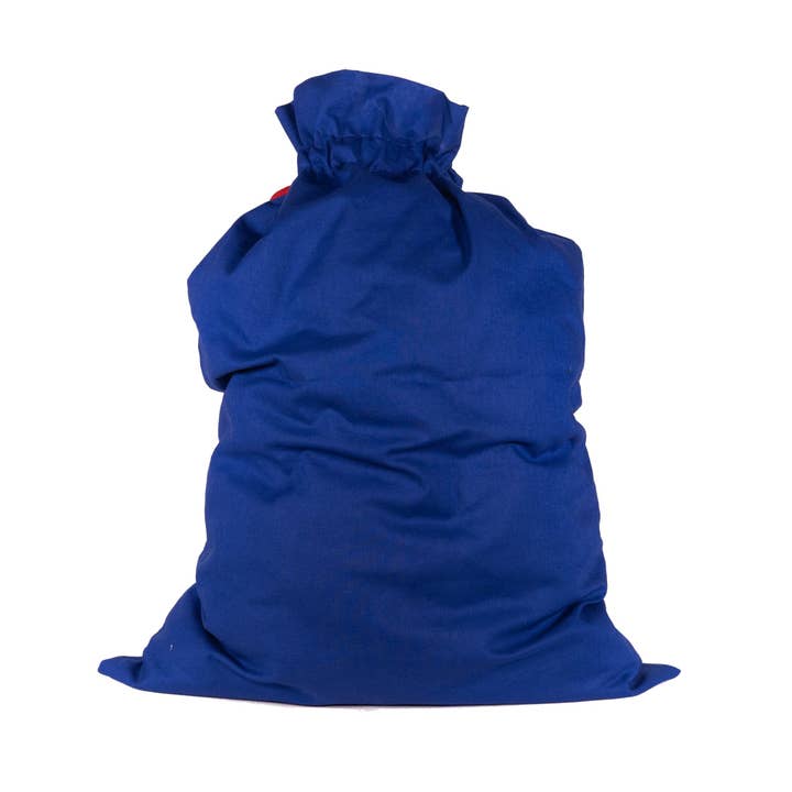 EverWrap - Wholesale Gift Bag - Blue Cotton Sleigh Bag 27" Tall With Satin Closure4