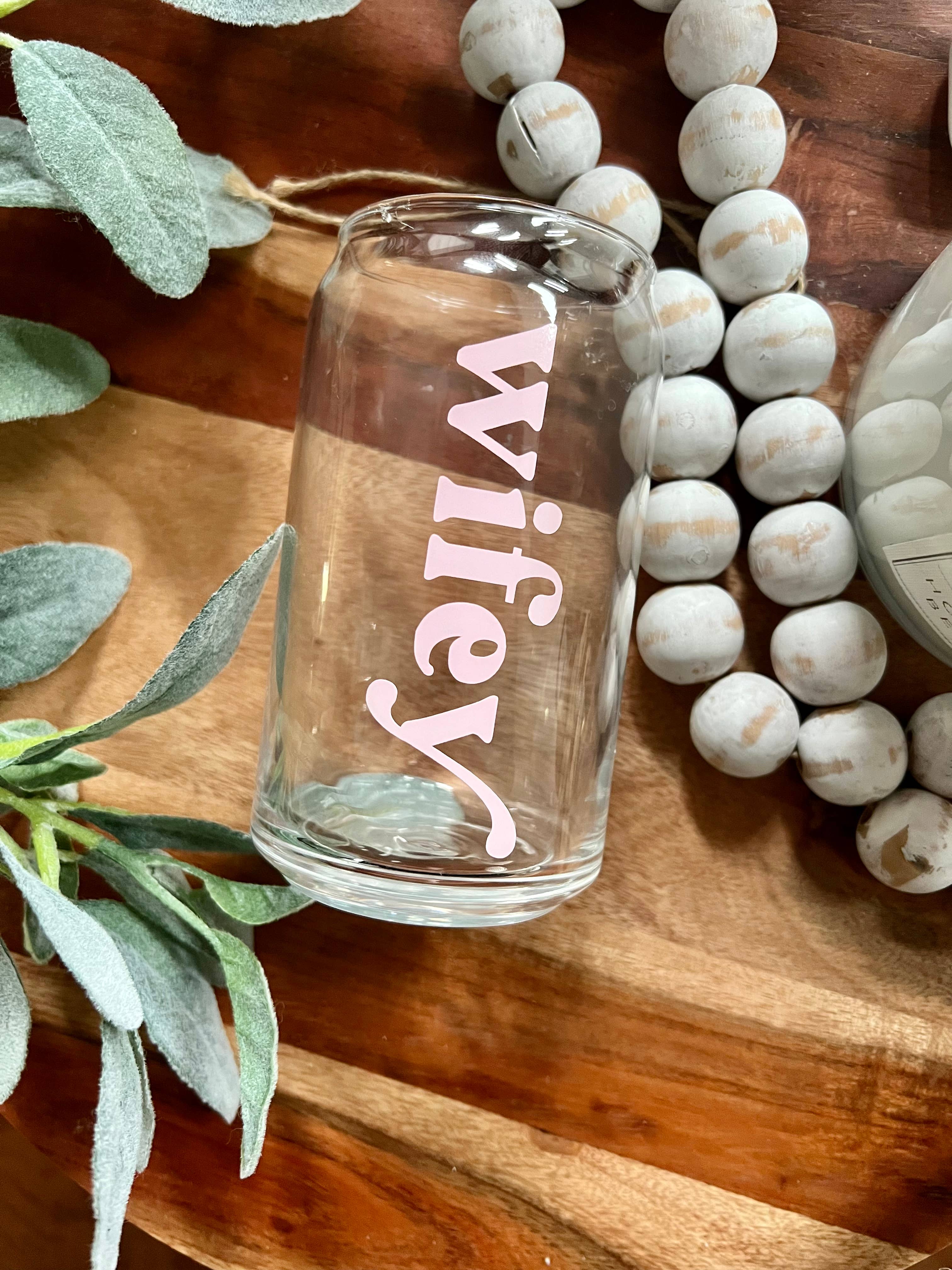 Boho Sips – wholesale Drinking glass/cup – Wedding Can Glass, Wife, Bride, Bridesmaids, Bachelorette1