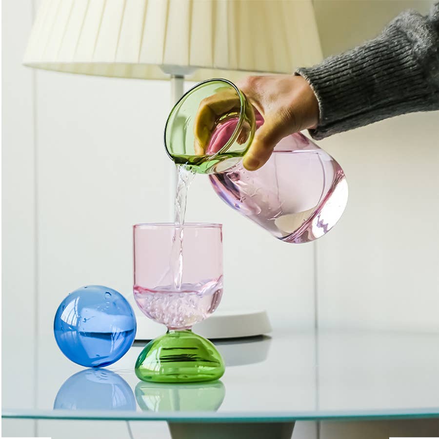 TUTU Home - Wholesale Carafe - “Dopamine" – Pink, Green & Blue Colorplay Glass Carafe1
