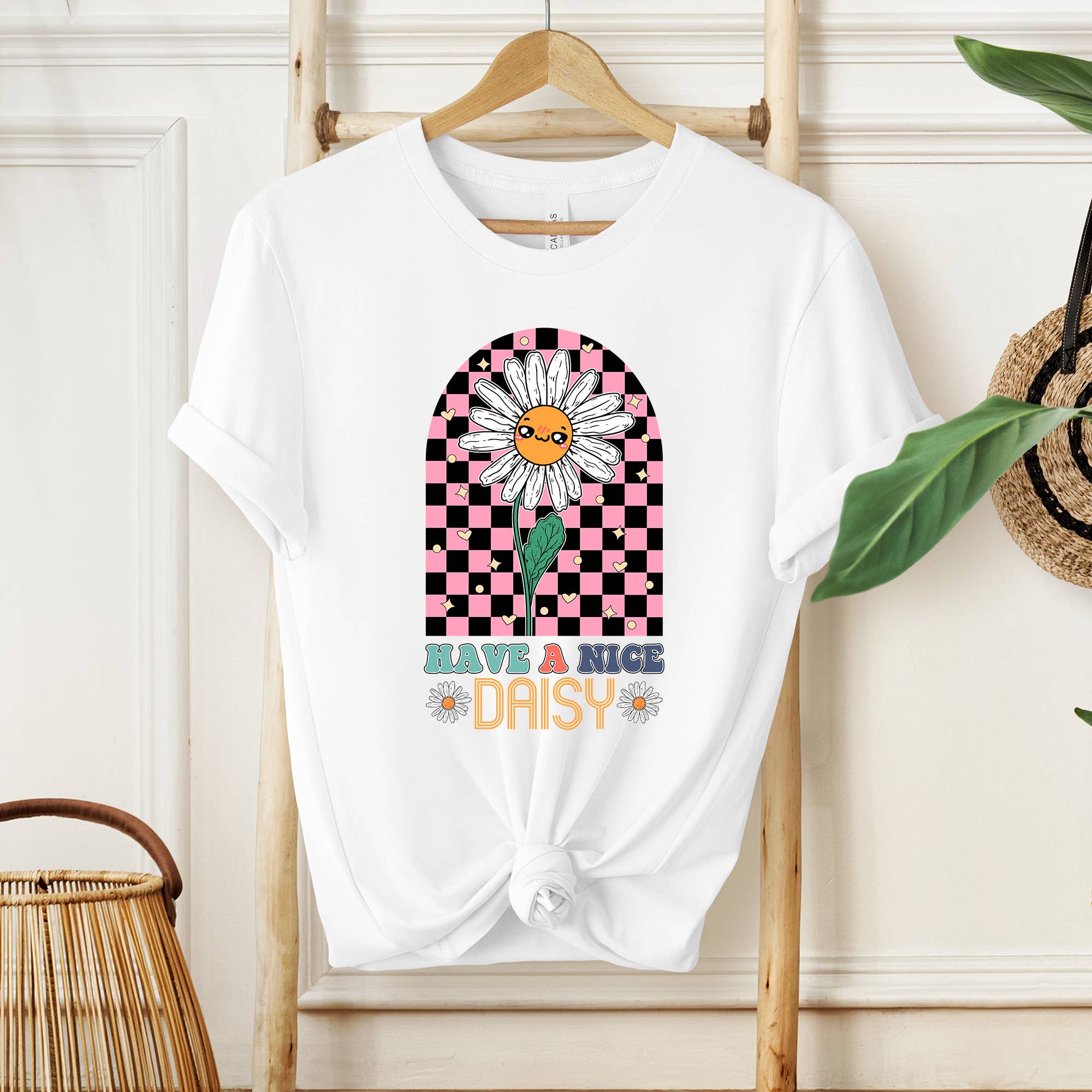 Eleven Fashion – wholesale Screen printed t-shirt – Women′s – Have A Nice Daisy Shirt, Happy Life Shirt0