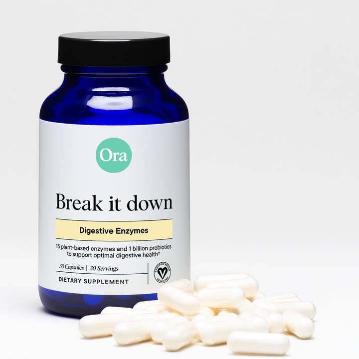 Break It Down - Capsules d'enzymes digestives 30ct pour la vente par Ora Organic