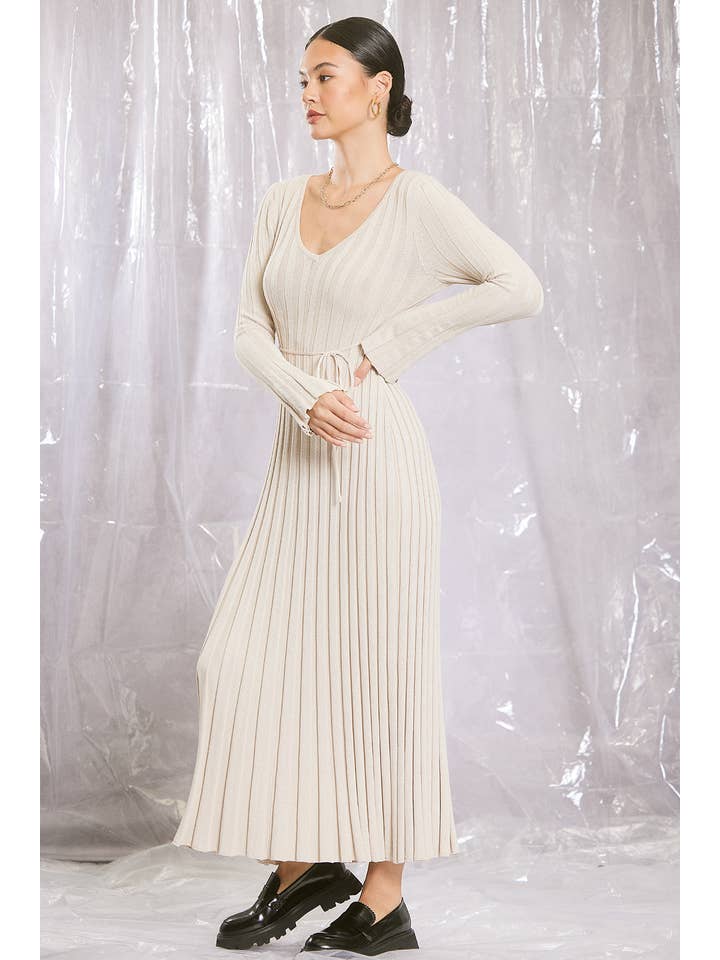 ILLA ILLA - Vente Robe – femme - Robe longue en tricot côtelé8