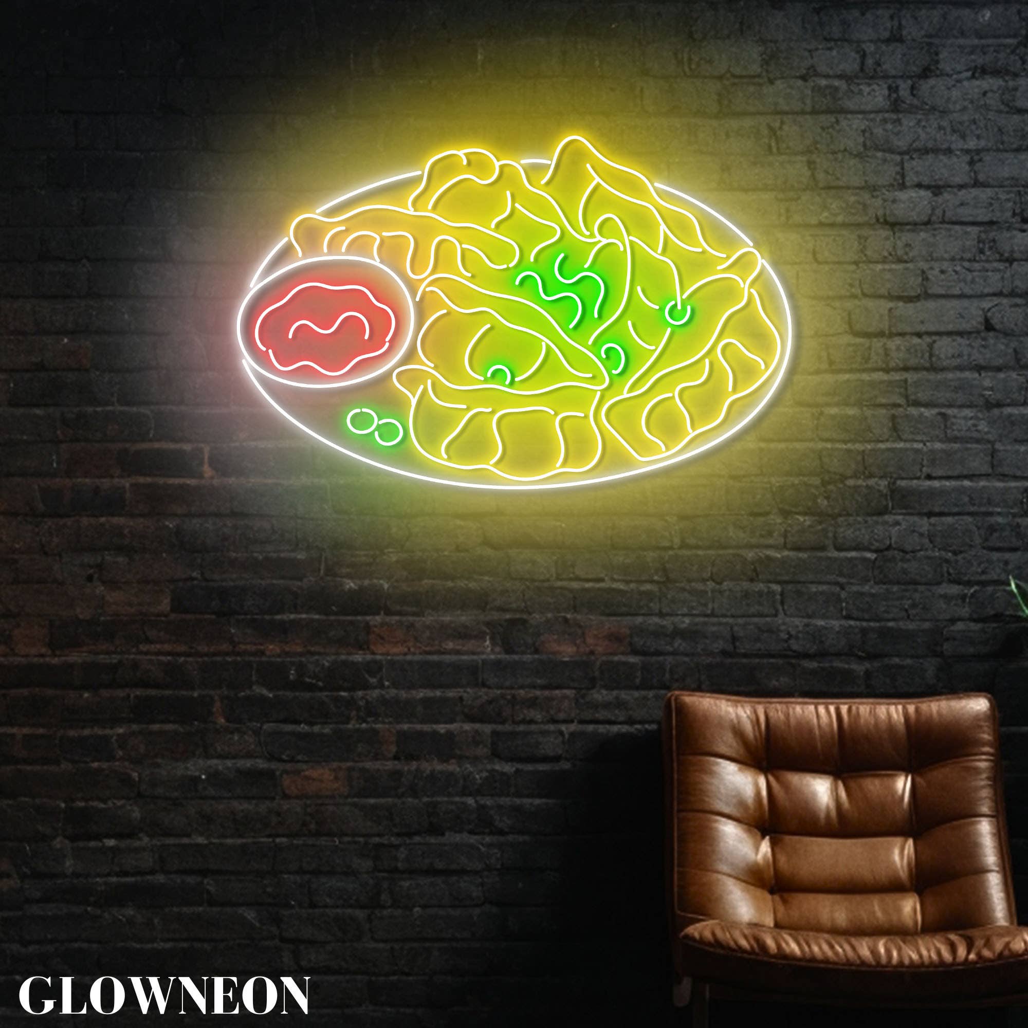 Glow Neon - Wholesale Neon Sign - Gyoza Wall Led Sign, Japanese Gyoza Restaurant Neon Wall Art3