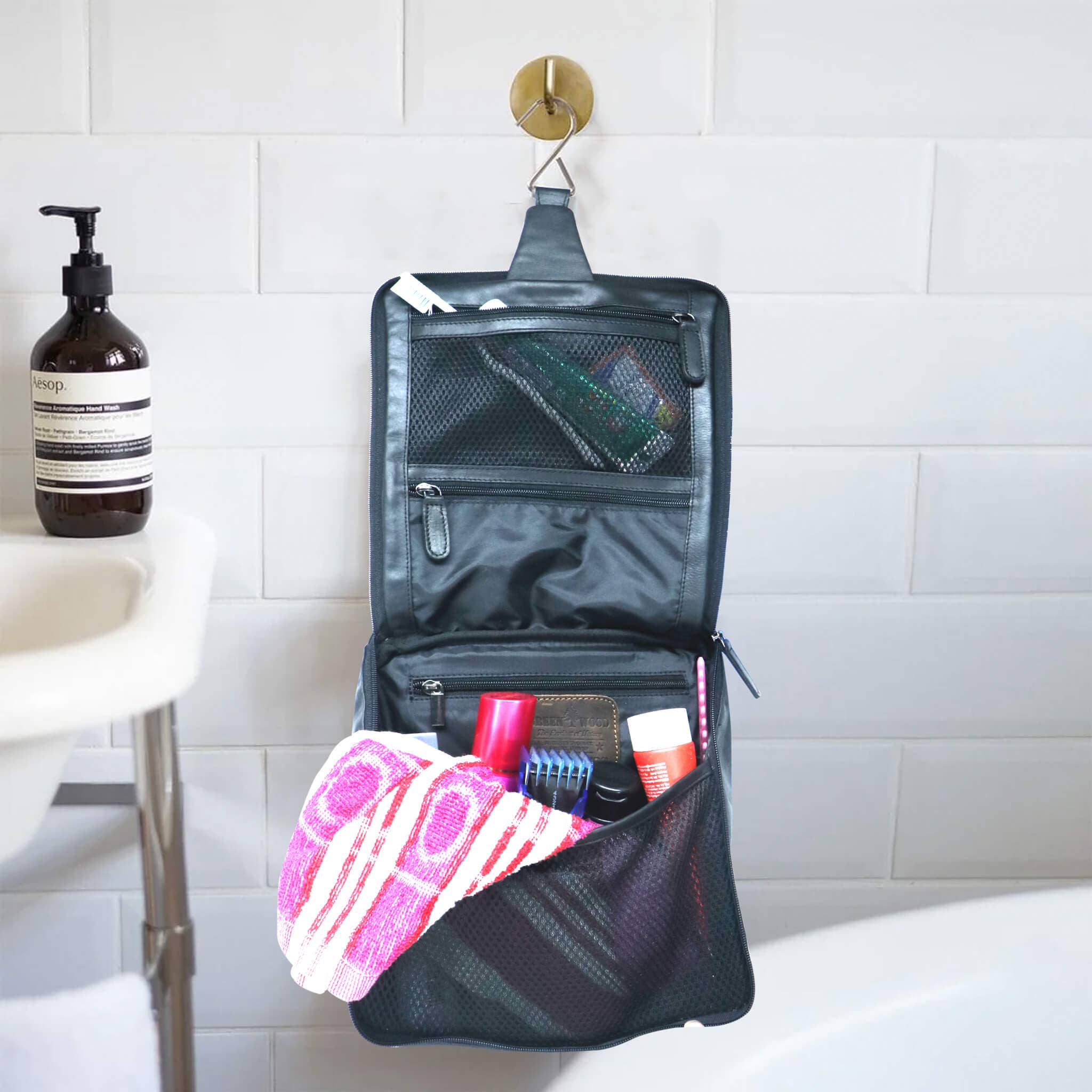 Greenwood – Großhandel Schmink-/Kosmetiktasche – Gerd Kulturtasche zum Aufhängen Damen Kosmetiktasche Herren Leder29