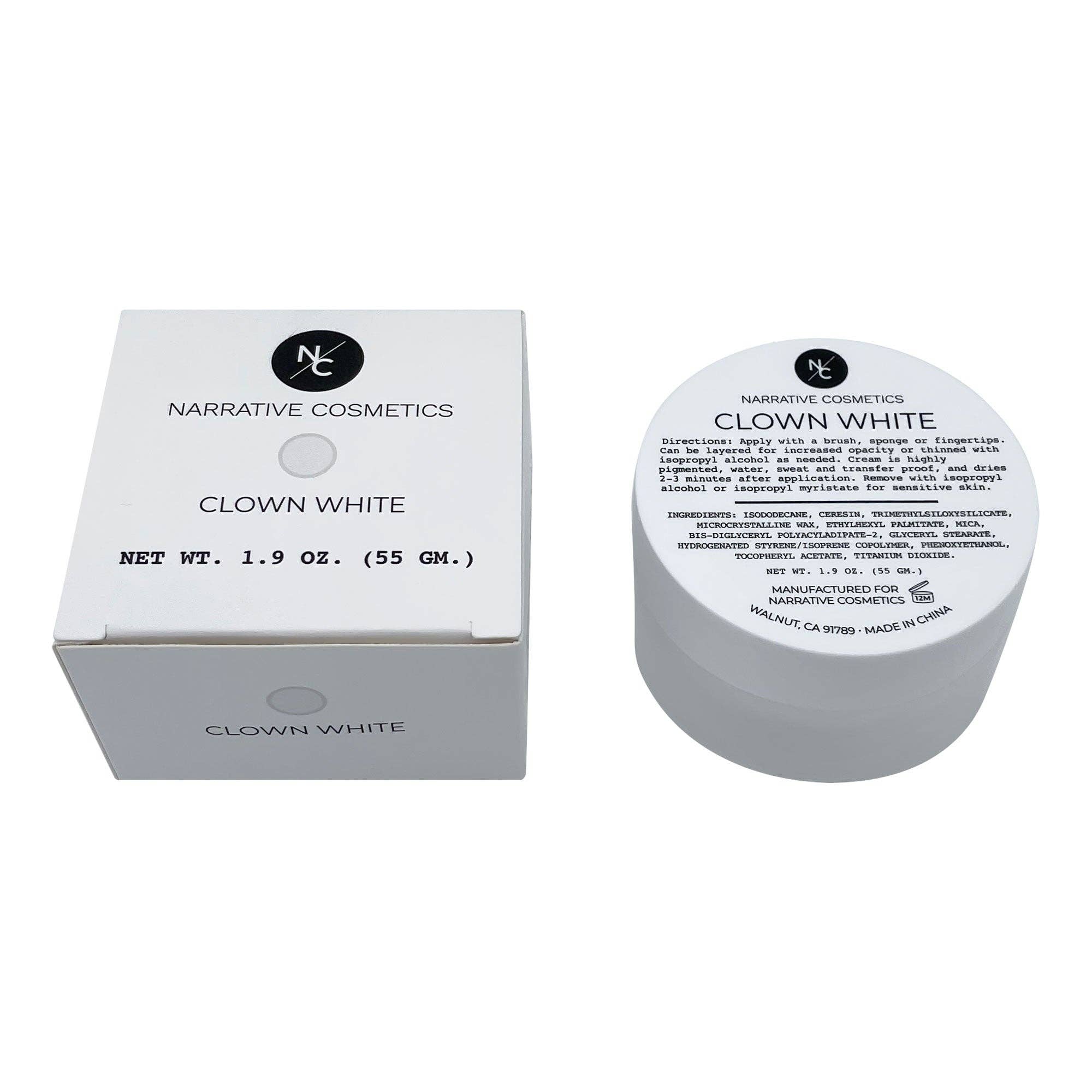 Narrative Cosmetics – Maquilhagem de brincar/pintura facial - Crianças por atacado – Maquiagem em Creme Branca para Palhaço de Secagem Rápida10