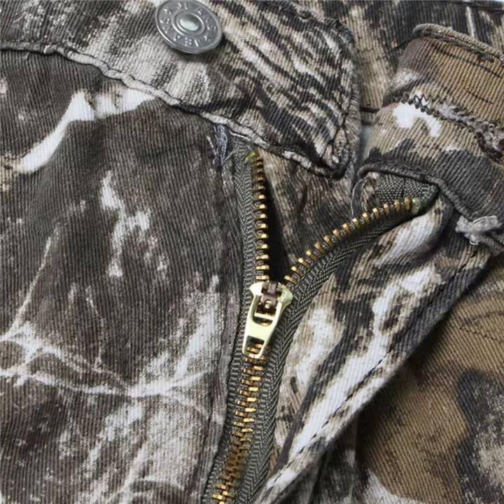 CAMOUFLAGE Midrisezipcamouflagestraightpants for wholesale on Faire6