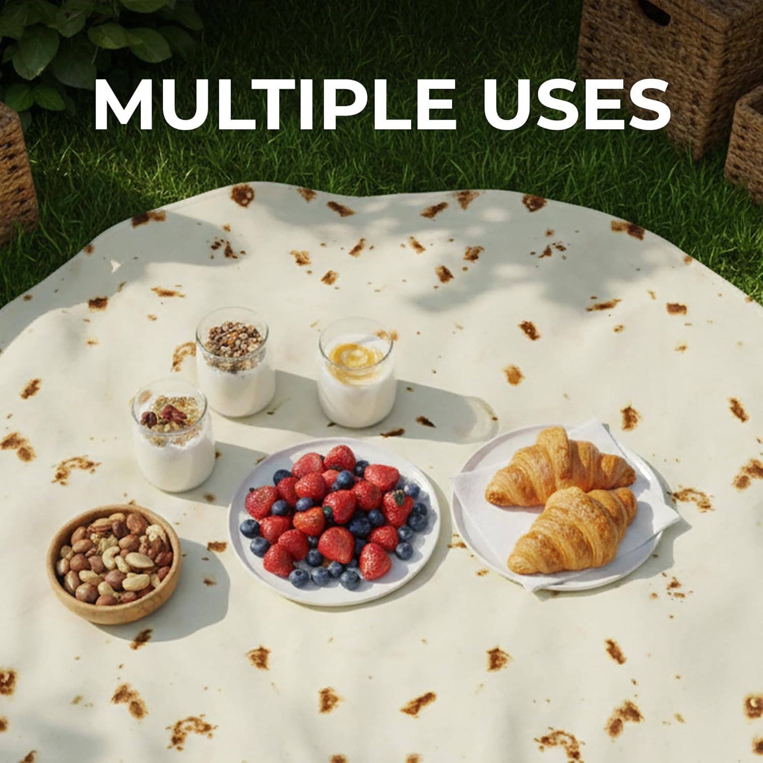 Zulay Kitchen - Wholesale Throw Blanket - Burrito Blanket Flour Tortilla Design7