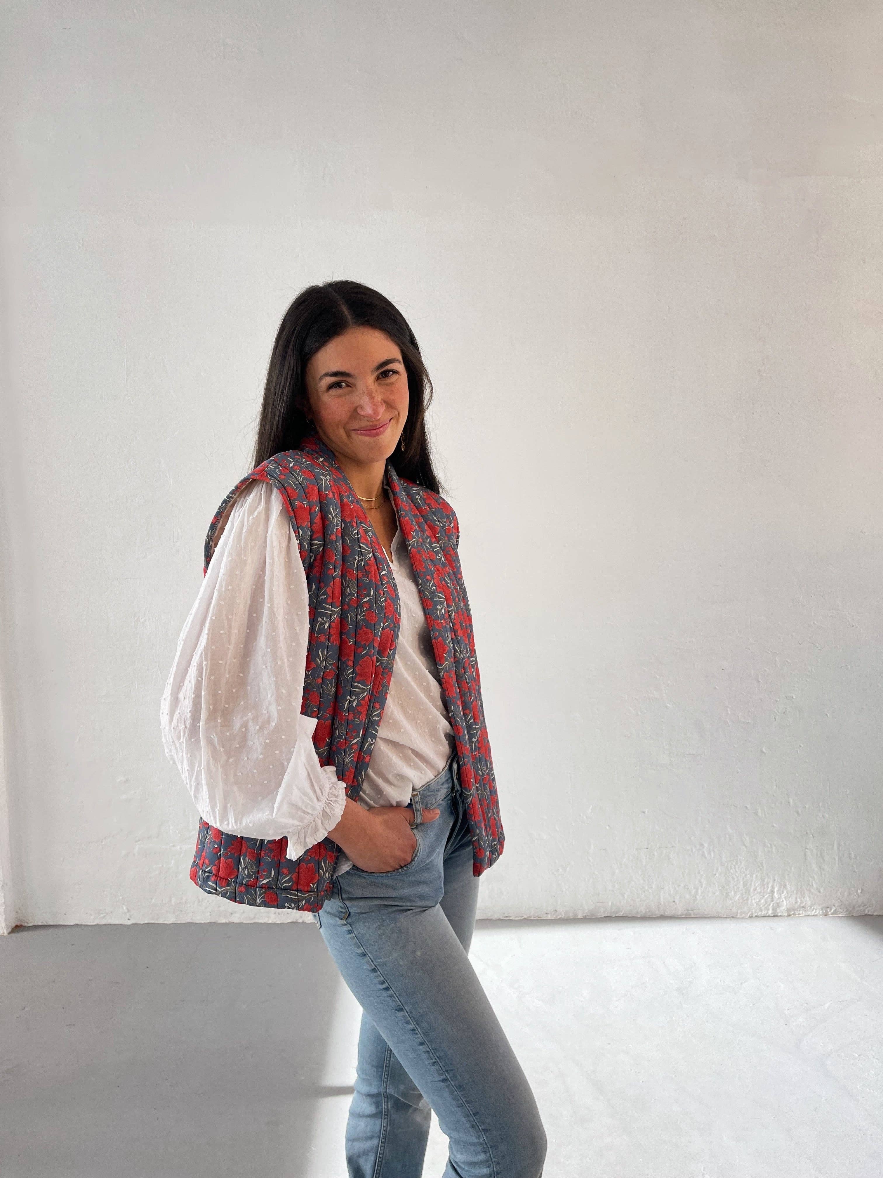 MindTraveler – wholesale Väst - Dam – Floral vadderad väst6