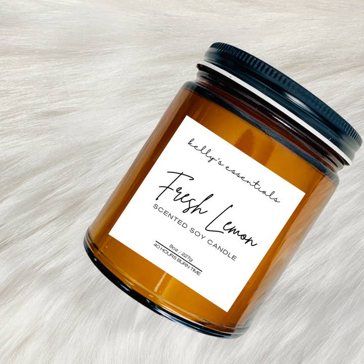 Fresh Lemon Scented Candle for wholesale by Kelly’s Essentials