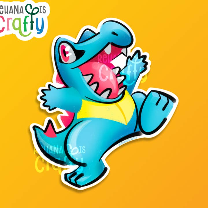 Totodile fan art | Vinyl Sticker for wholesale by Rehana is Crafty