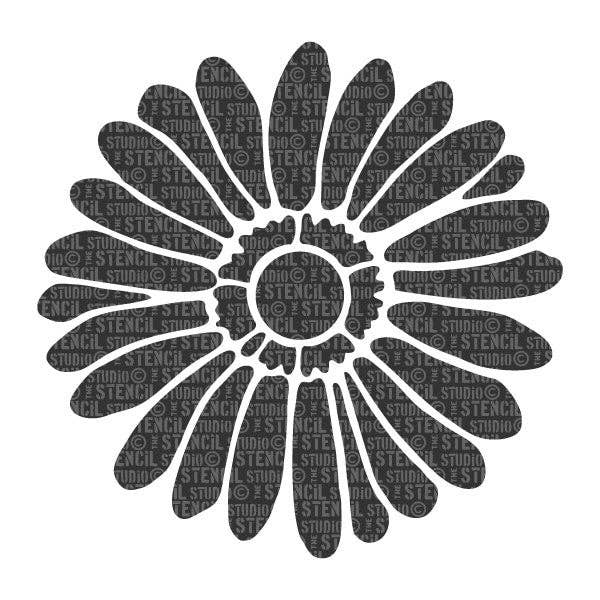 Stencil fiore gerbera per la vendita all'ingrosso da parte di The Stencil Studio