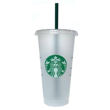 The Sticky Factory - Vente Verre/tasse - Gobelet froid Starbucks Venti authentique avec paille et couvercle