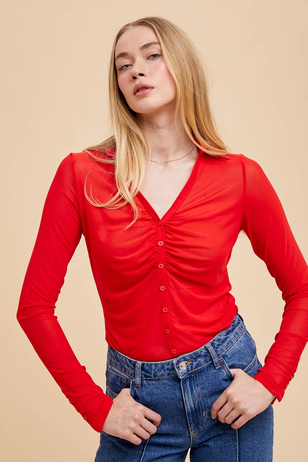 In Loom - Venta al por mayor Camisa con botones - Mujer - BOTÓN DE MICROMALLA EN LA PARTE SUPERIOR9