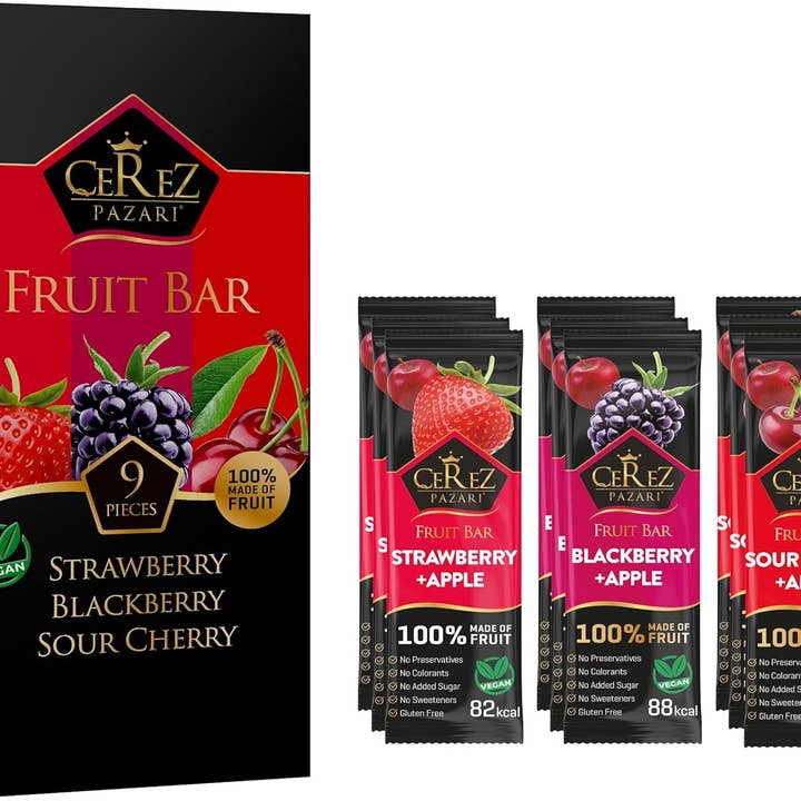 Dried Fruit Roll Ups Strawberry, Blackberry and Sour Cherry 25g x 9 Pack for wholesale by Mahdina