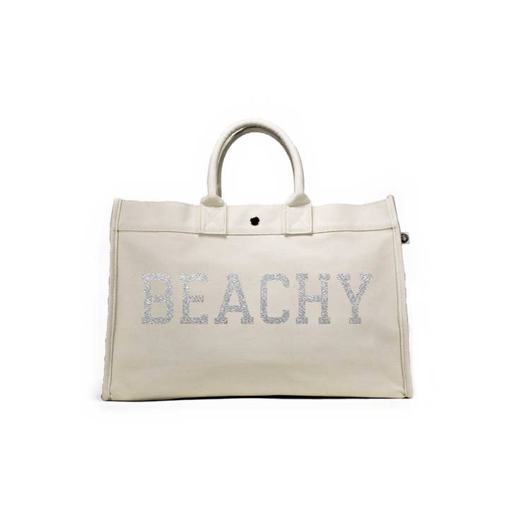 Sac East West naturel + Silver Glitter Beachy pour la vente par Quilted Koala