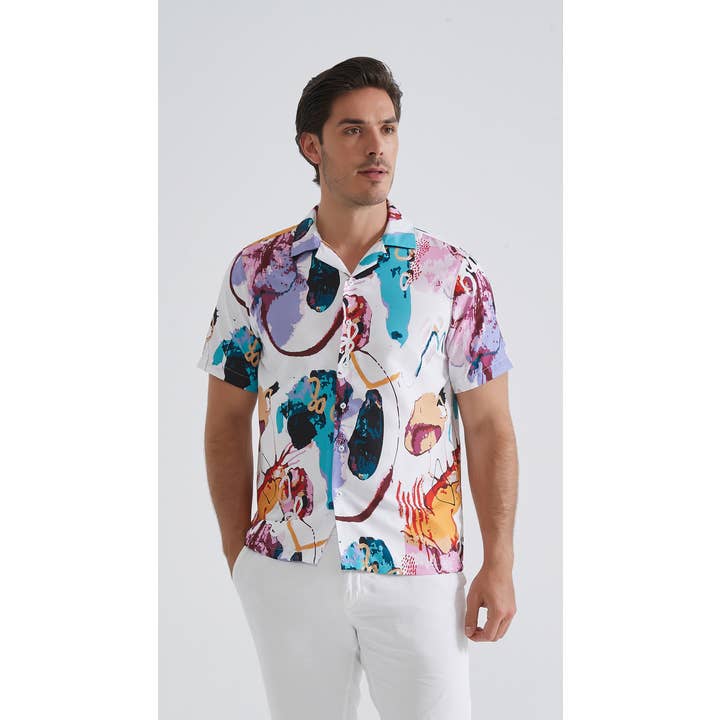 Chemisette à motifs en coupe droite pour la vente par Yves Enzo