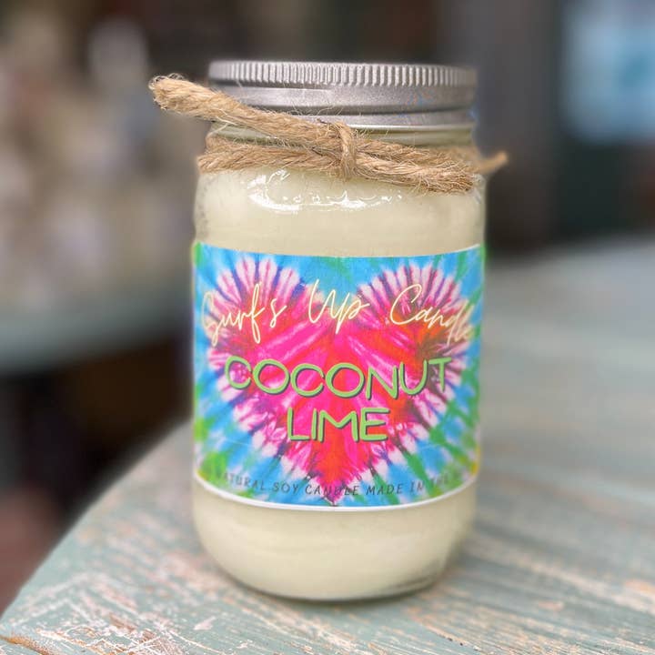 Tie Dye Coconut Lime Candle for wholesale by Surfs Up Candle