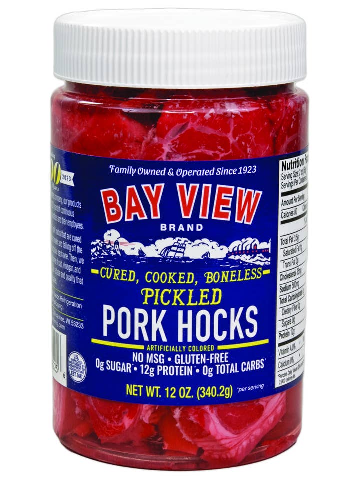 12 Ounce Jar Pickled Pork Hocks for wholesale by Bay View Packing