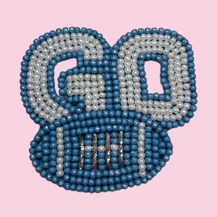 LIGHT BLUE GO GAME DAY PIN for wholesale by Camel Threads