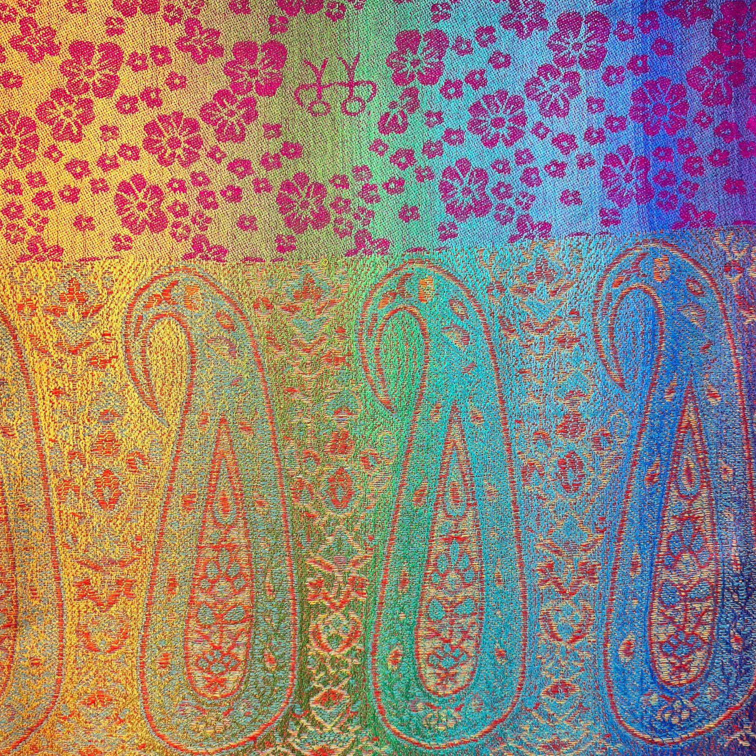 London Scarves - Wholesale Scarf - Women's - Rainbow Pashmina sakura flower print with tassels2