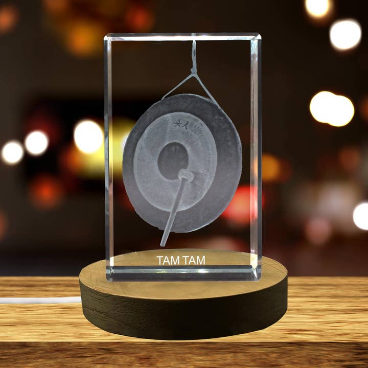 Recognition 3D Engraved Crystal 3D Engraved Crystal Tam-Tam for wholesale by AB Crystal Collection