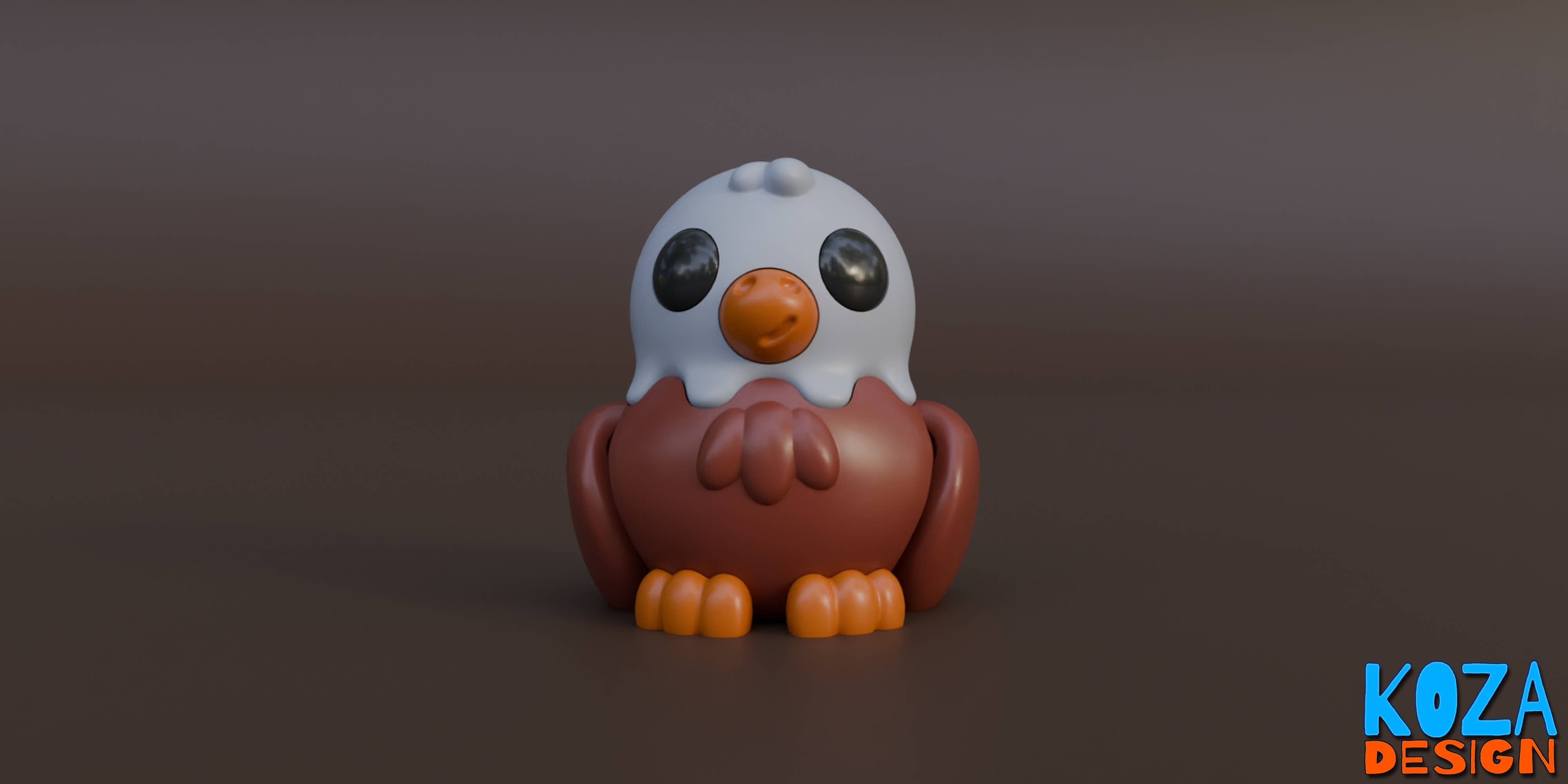 Great American Designs - Wholesale Fidget Toy - Kids - Tiny Baby Bald Eagle 3D Printed Toy, Fidget Toy2