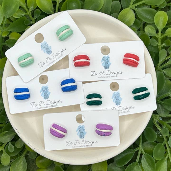 Orecchini a bottone francesi Macron per la vendita all'ingrosso da parte di Zo Pi Designs