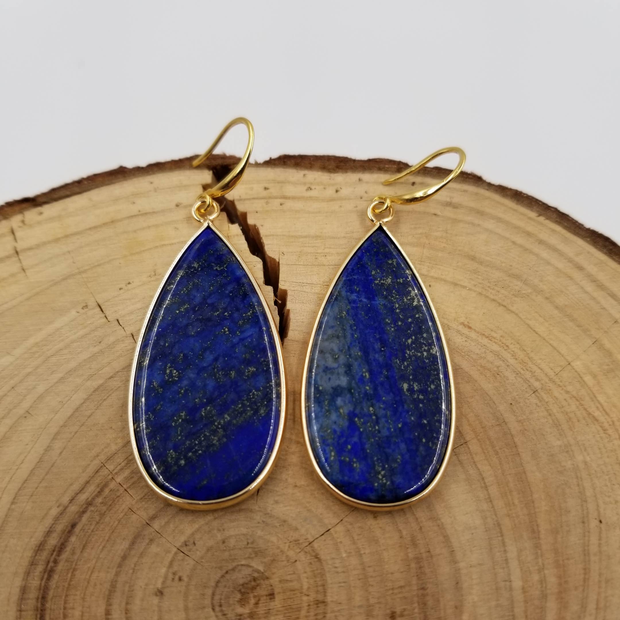 CHAKRA JEWELRY - Wholesale Dangle Earrings -  Natural Stone Lapis Lazuli Chakra Earrings1