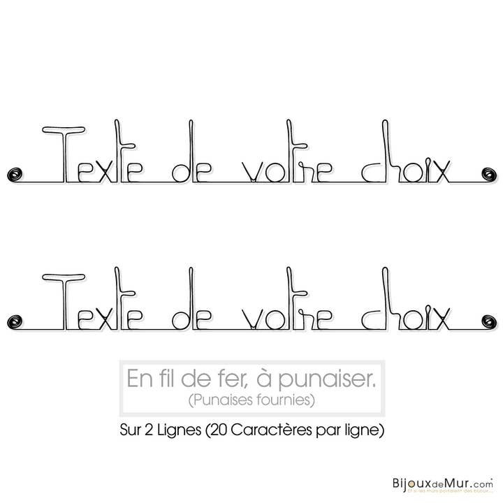 Decoração de parede de arame personalizável com escrita - 2 linhas por atacado de Bijoux de Mur