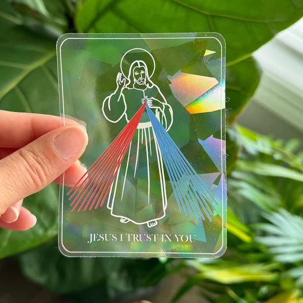 Calcomanía de Atrapasol de la Divina Misericordia para venta al por mayor de Peony&June Illustration