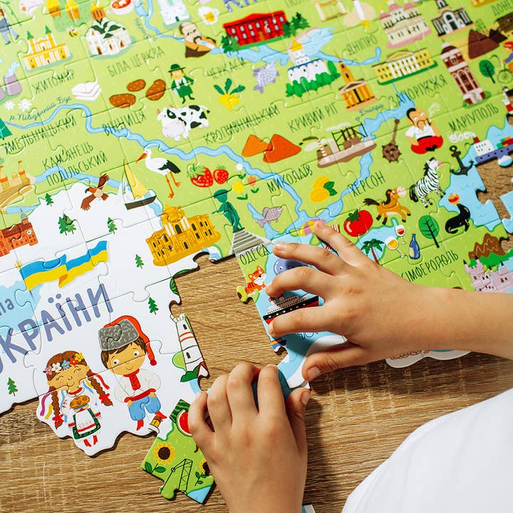 DoDo Brand - Venta al por mayor Puzle - Niños - Rompecabezas clásico de cartón con mapa de Ucrania, 100 unidades 3