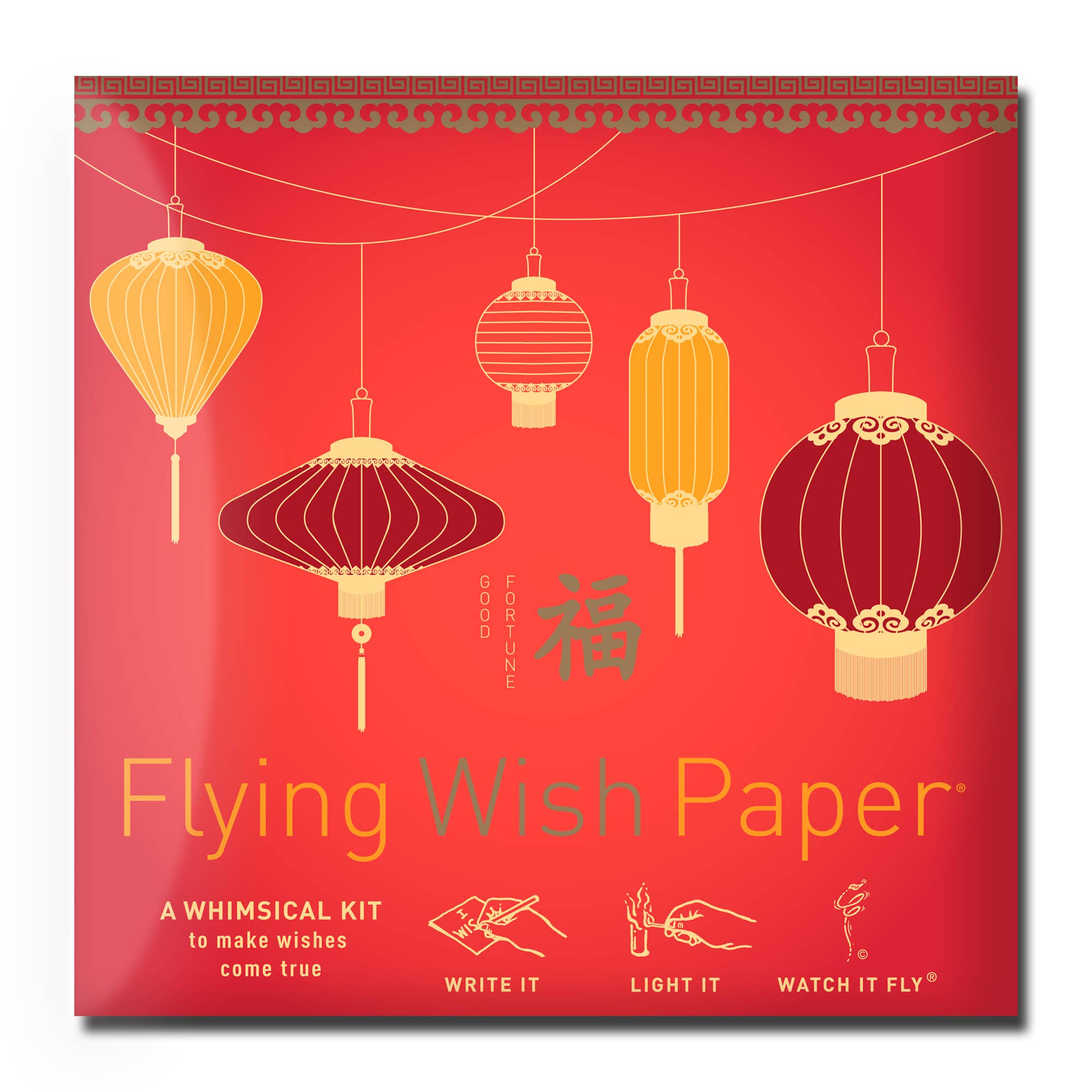 FLYING WISH PAPER ® - Wholesale Good Luck Card - GOOD FORTUNE / Mini Kit / 15 WISH PAPER™ + Accessories