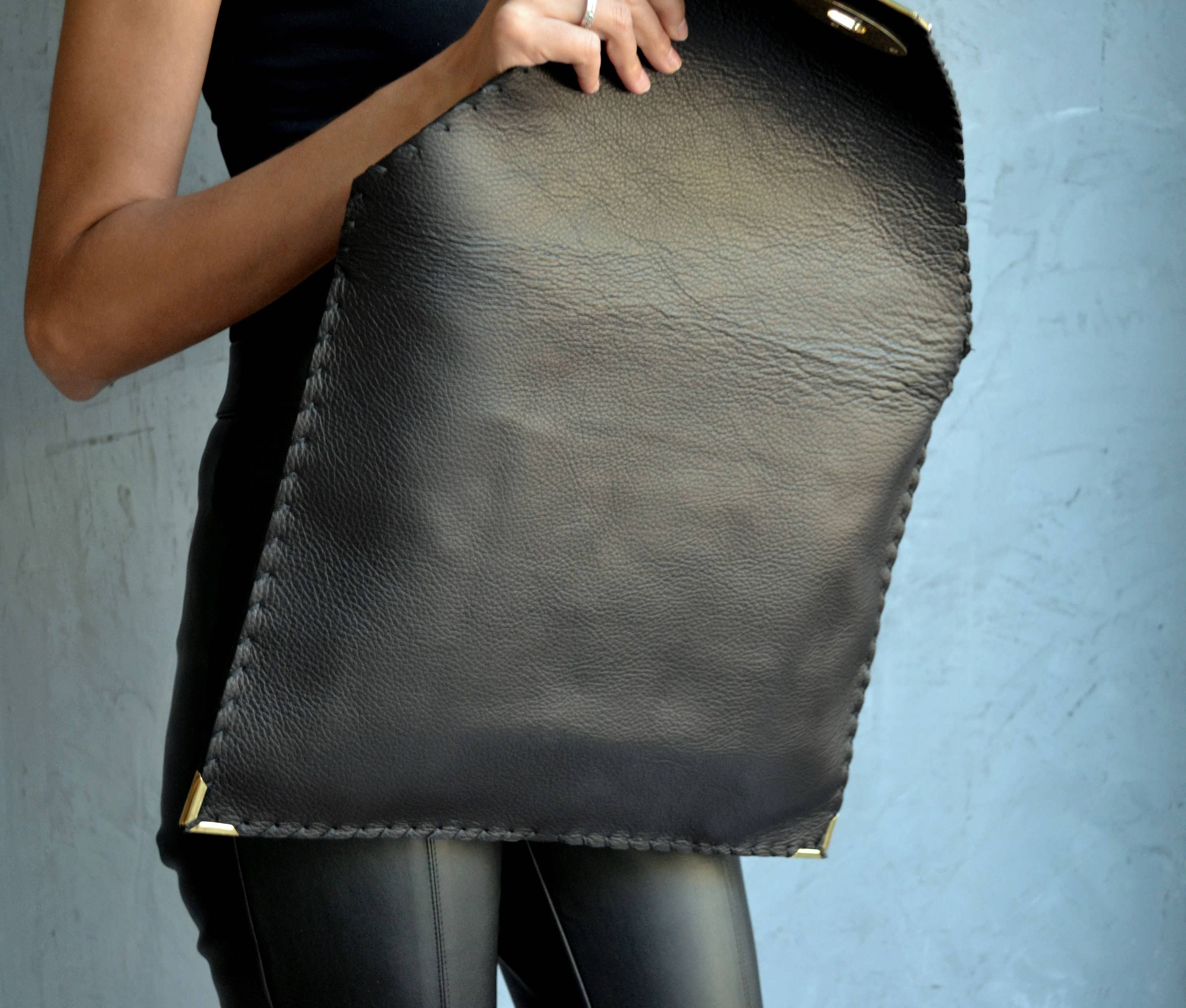 ANA KOUTSI - Wholesale Clutch Bag - Women's - Symmetria black leather clutch bag6