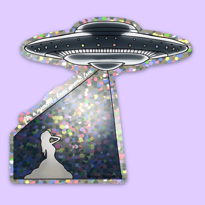 Down Bad holografische glittersticker voor wholesale door MangoIllustrated