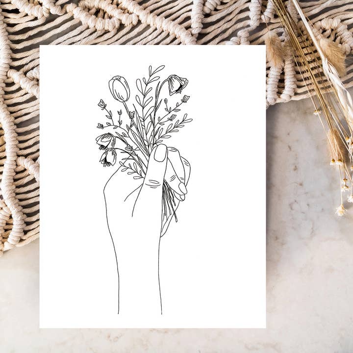 Holding Flowers Kunstdruck für den Großhandel von Clara Cecilia Design