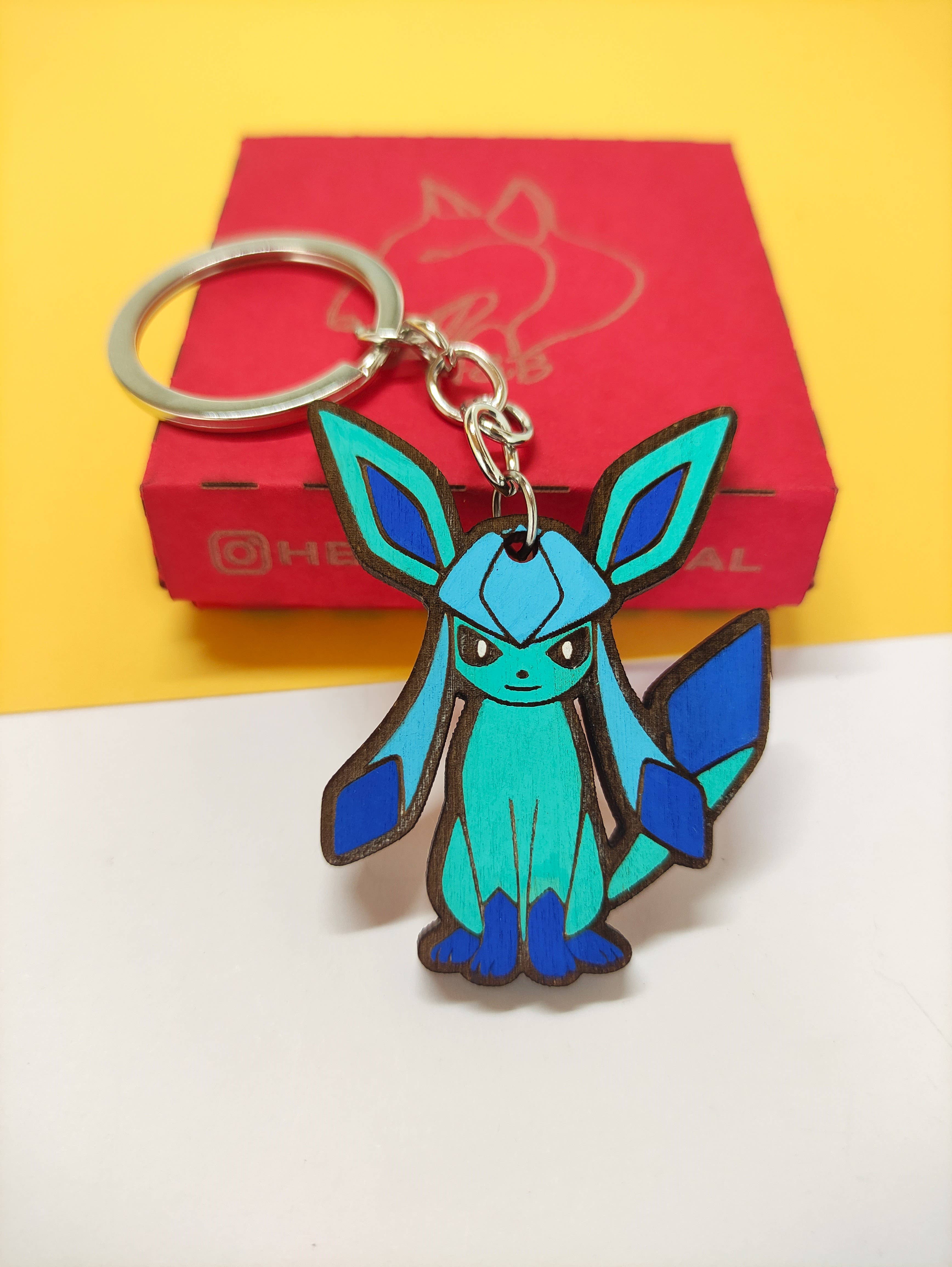 Herbs&Belles - Wholesale Keychain - Unisex - Wooden Eevee Evolutions Pokémon Keychain, Custom Geek Anime8