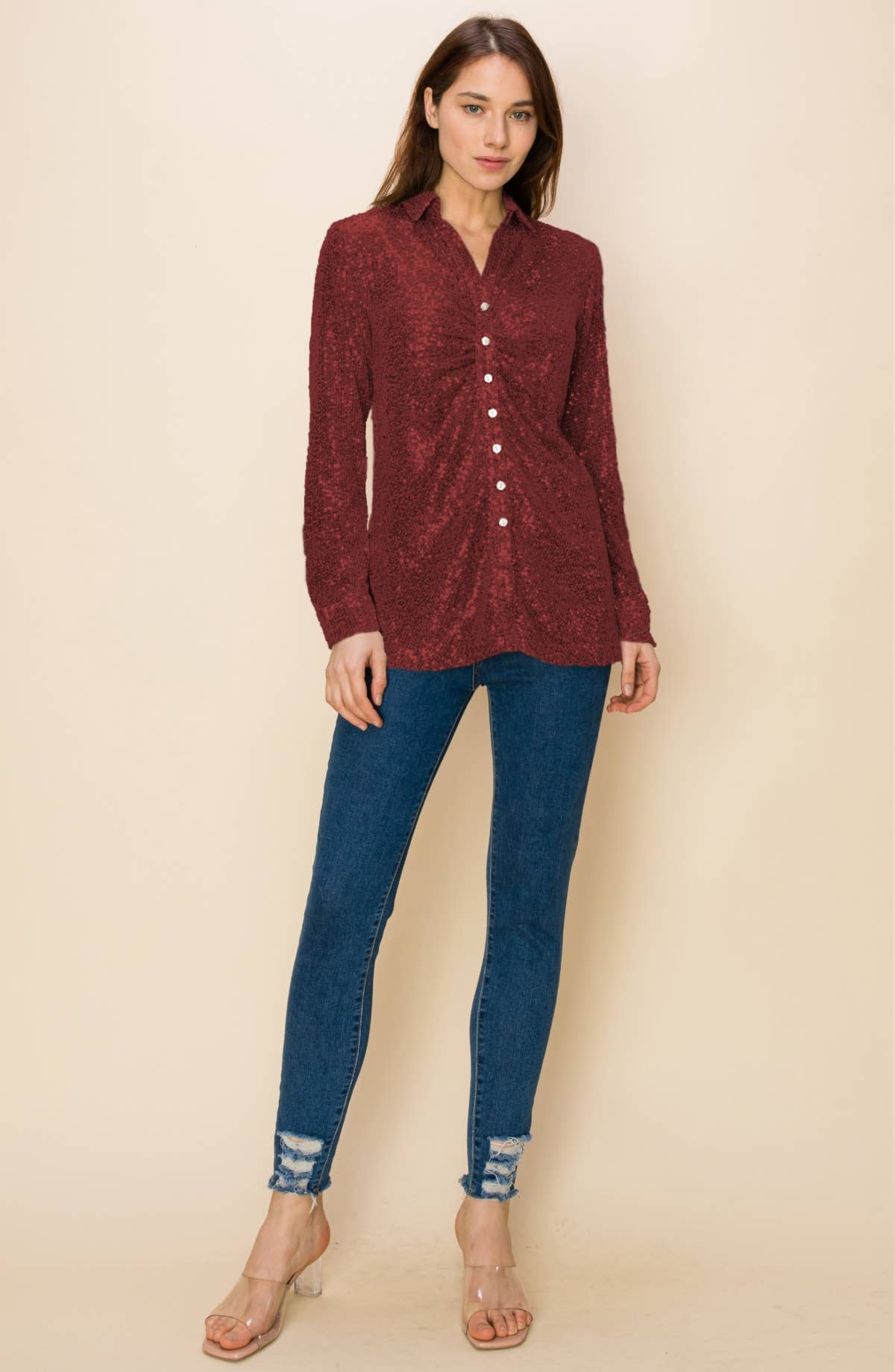 W.A.Y. --Wonderful And Young - Vendita all'ingrosso Camicia - Donna - CAMICIA CON PAILLETTES W.A.Y 
10