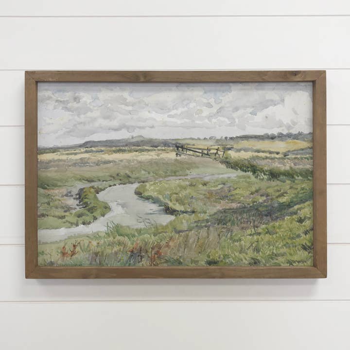 Stream in the Midwest - Framed Nature Art - Farmhouse Decor for wholesale by Hangout Home