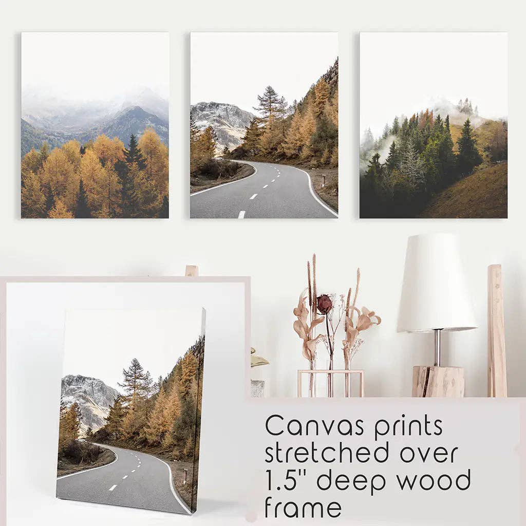 Art Lane - Wholesale Gallery Wall Set - Brown Autumn Mountain Forest Scenery. Nature Landscape1