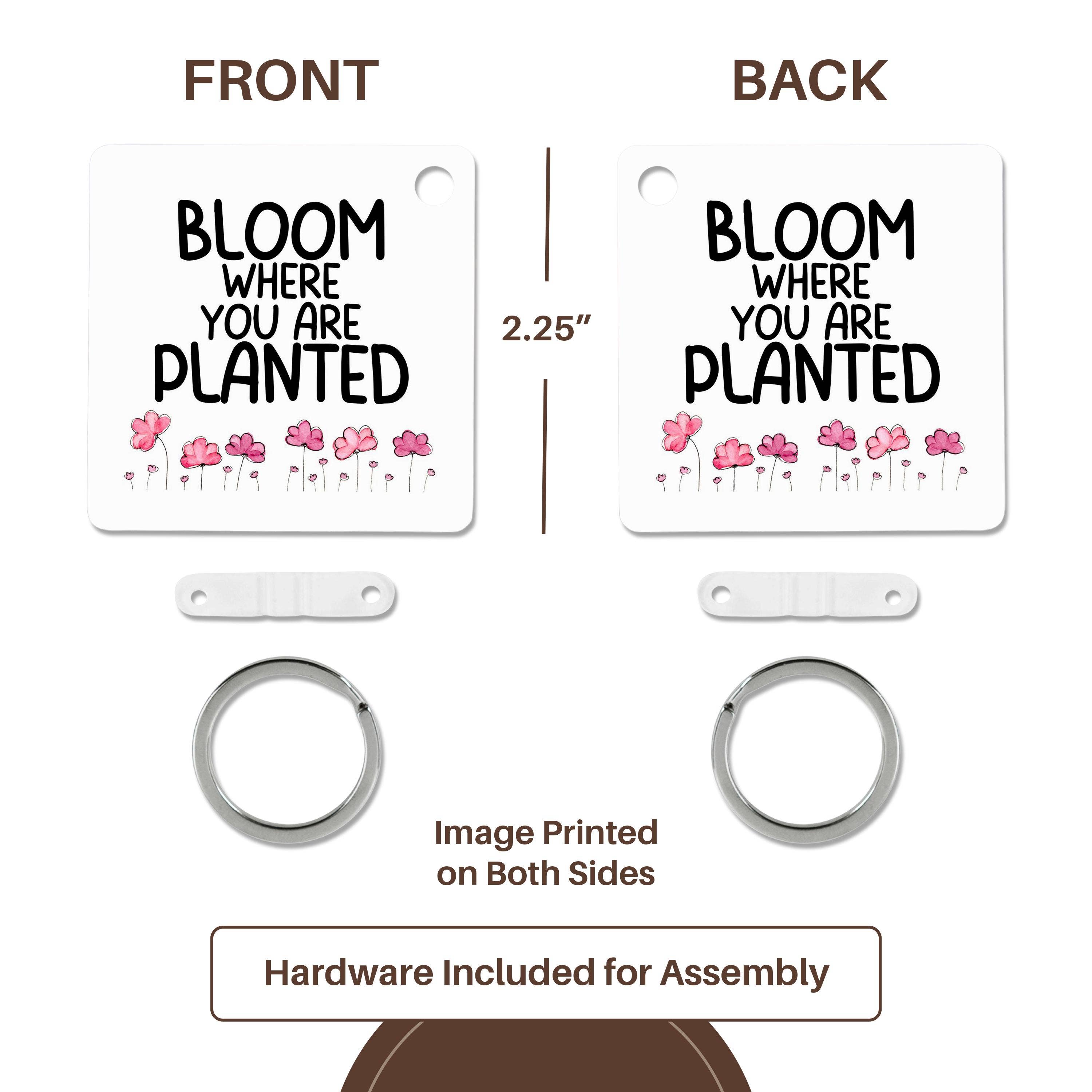 3dRose – Engroshandel Nøglering - Unisex – 3dRose, Blomstr hvor du er plantet, Nøglering4