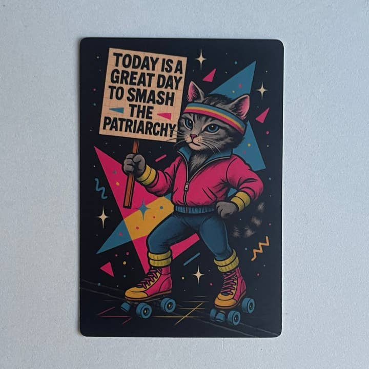 Esmague o Patriarcado – Autocolante de Declaração com Gato por atacado de FAKEBERLIN