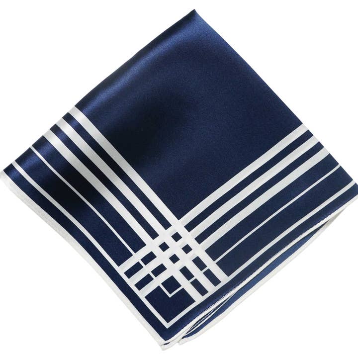 Marineblaues Einstecktuch aus Matlock für den Großhandel von Aristocrats Bows N Ties