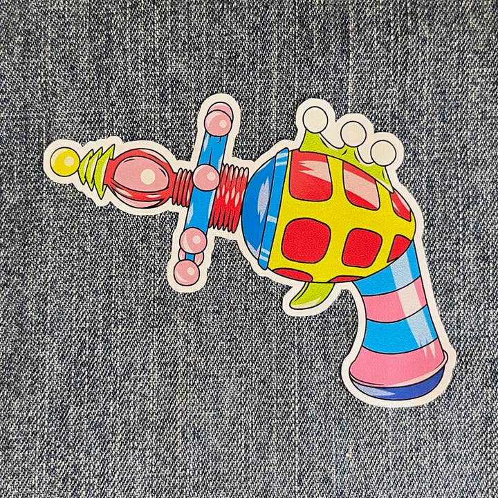 Killer Klown Gun uitgestanste vinylsticker voor wholesale door Inked Up Merch