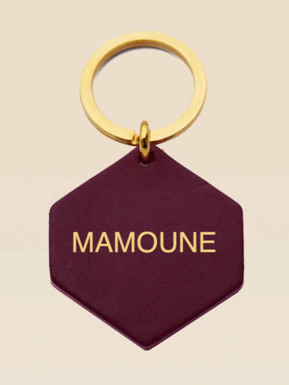 FAUVETTE PARIS personligt nyckelband i plommonfärgat läder för wholesale av FAUVETTE PARIS