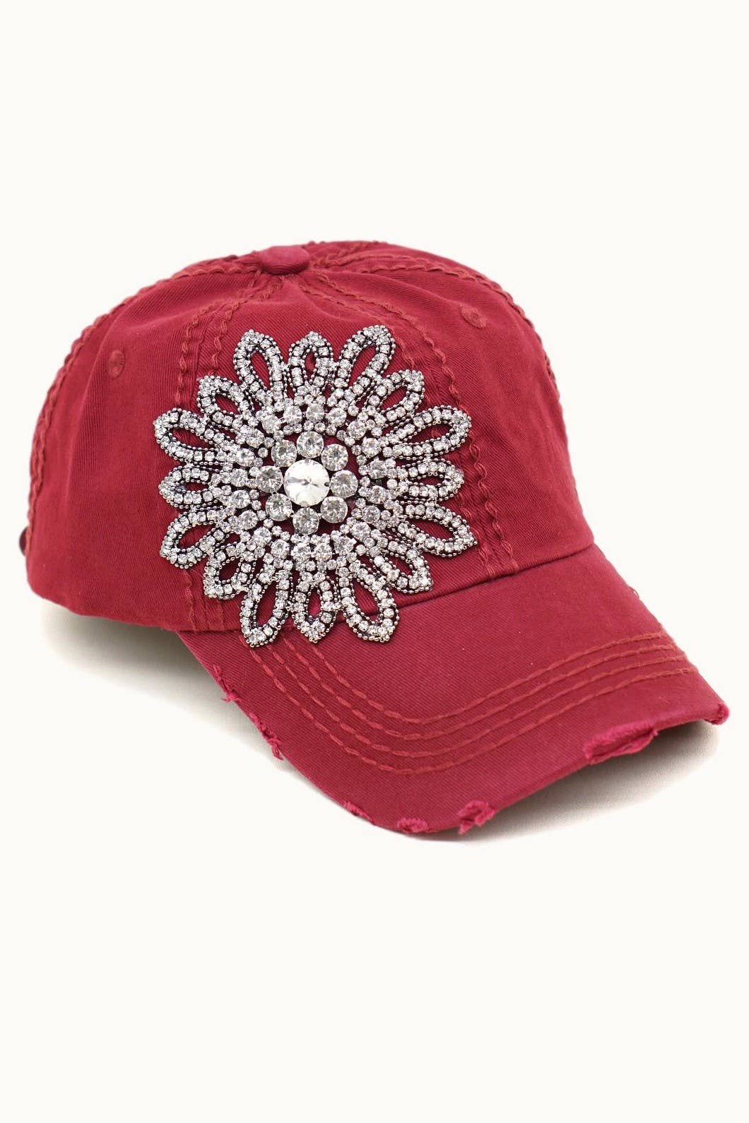 Olive & Pique - Wholesale Baseball Cap - Women's - Sunflower Bejeweled Glitz Cap, Adjustable3