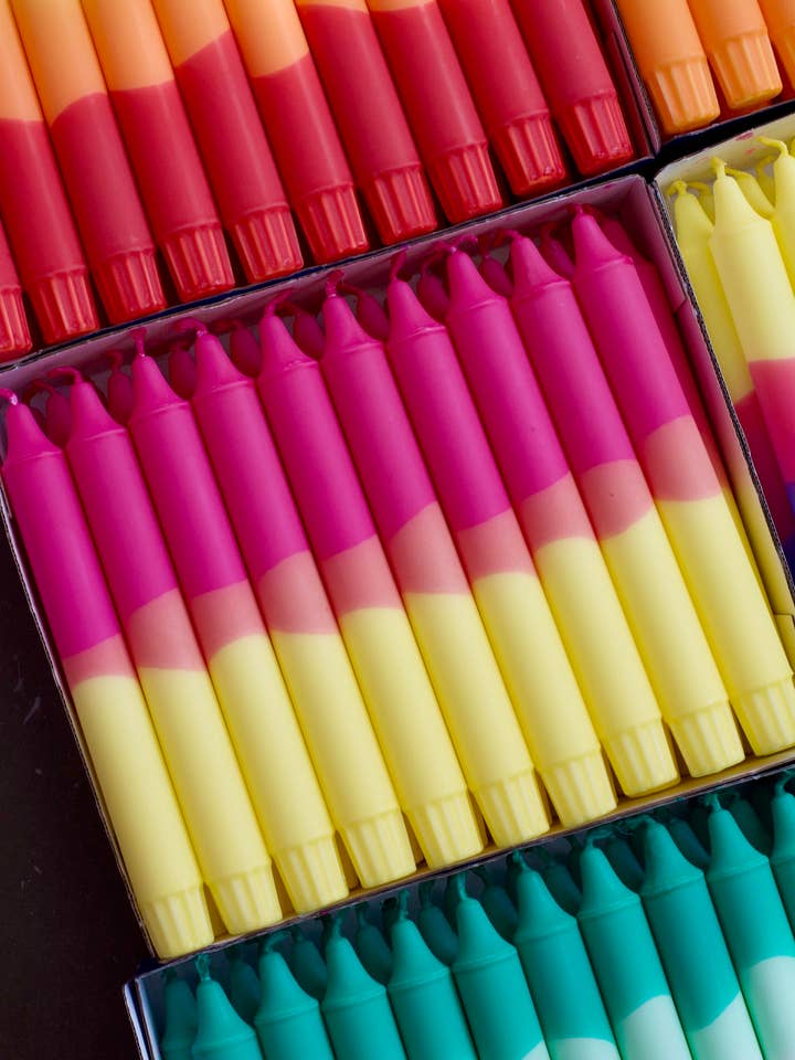 Taper candles- Summer vibes / Strawberry Daiquiri Colors for wholesale by Nordtrice