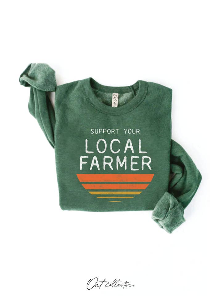 OAT COLLECTIVE - Wholesale Graphic Sweatshirt - Women's - SUPPORT YOUR LOCAL FARMER Graphic Sweatshirt7